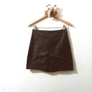 Abercrombie & Fitch Black Vegan Faux Leather Mini Skirt